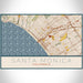 Santa Monica California Map Print Landscape Orientation in Woodblock Style With Shaded Background
