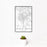 12x18 Santa Rosa California Map Print Portrait Orientation in Classic Style With Small Cactus Plant in White Planter