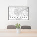 24x36 Santa Rosa California Map Print Landscape Orientation in Classic Style Behind 2 Chairs Table and Potted Plant
