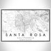 Santa Rosa California Map Print Landscape Orientation in Classic Style With Shaded Background