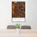 24x36 Santa Rosa California Map Print Portrait Orientation in Ember Style Behind 2 Chairs Table and Potted Plant