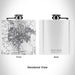 Rendered View of Santa Rosa California Map Engraving on 6oz Stainless Steel Flask in White