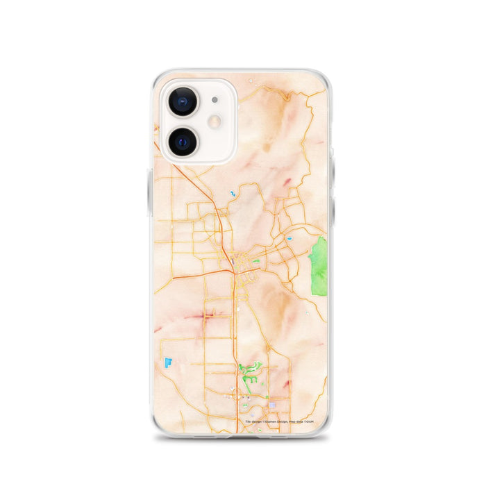 Custom Santa Rosa California Map iPhone 12 Phone Case in Watercolor