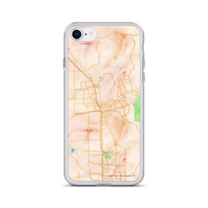 Custom Santa Rosa California Map iPhone SE Phone Case in Watercolor