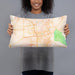 Person holding 20x12 Custom Santa Rosa California Map Throw Pillow in Watercolor