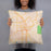 Person holding 18x18 Custom Santa Rosa California Map Throw Pillow in Watercolor