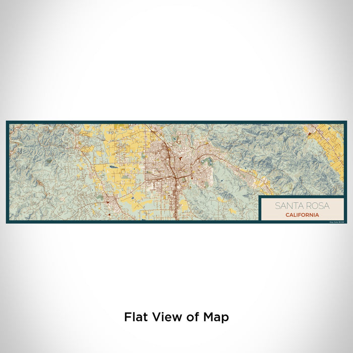 Flat View of Map Custom Santa Rosa California Map Enamel Mug in Woodblock