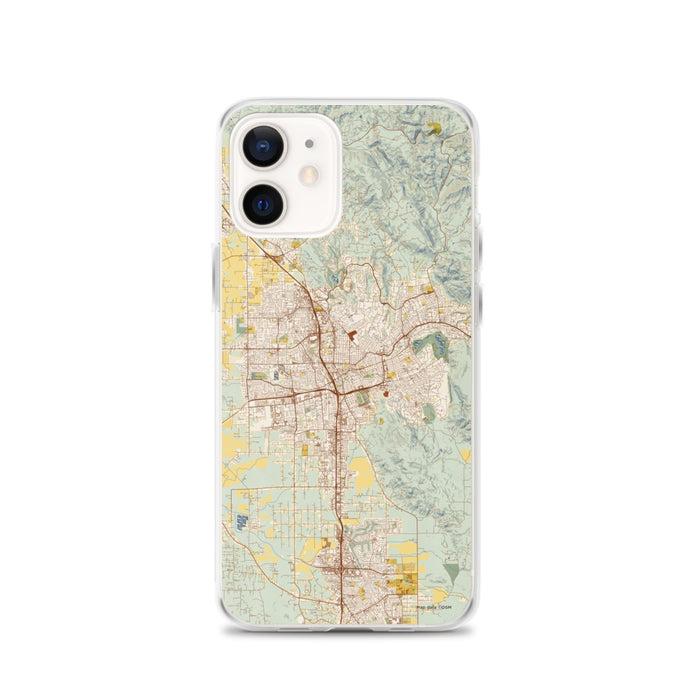 Custom Santa Rosa California Map iPhone 12 Phone Case in Woodblock