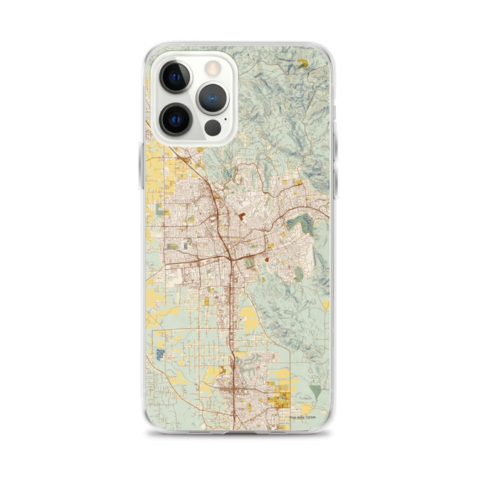 Custom Santa Rosa California Map iPhone 12 Pro Max Phone Case in Woodblock