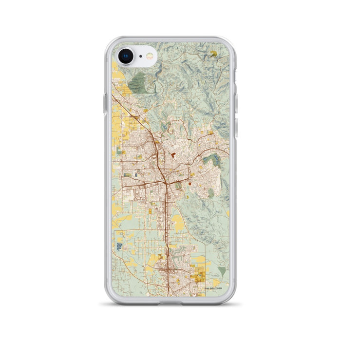 Custom Santa Rosa California Map iPhone SE Phone Case in Woodblock