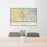 24x36 Santa Rosa California Map Print Landscape Orientation in Woodblock Style Behind 2 Chairs Table and Potted Plant