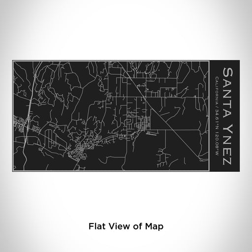 Rendered View of Santa Ynez California Map Engraving on 17oz Stainless Steel Insulated Cola Bottle in Black