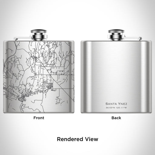 Rendered View of Santa Ynez California Map Engraving on undefined