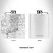 Rendered View of Santa Ynez California Map Engraving on 6oz Stainless Steel Flask in White