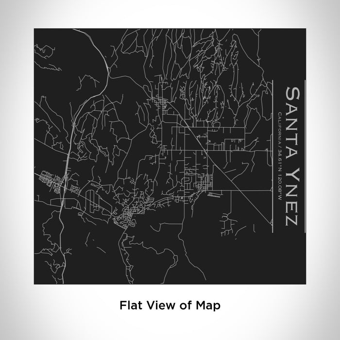 Rendered View of Santa Ynez California Map Engraving on 17oz Stainless Steel Insulated Tumbler in Black