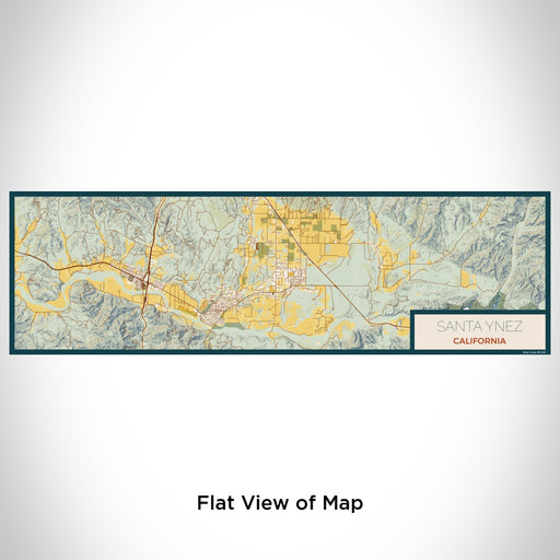 Flat View of Map Custom Santa Ynez California Map Enamel Mug in Woodblock