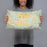 Person holding 20x12 Custom Santa Ynez California Map Throw Pillow in Woodblock