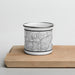 Front View Custom Santee California Map Enamel Mug in Classic on Cutting Board