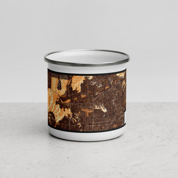 Front View Custom Santee California Map Enamel Mug in Ember