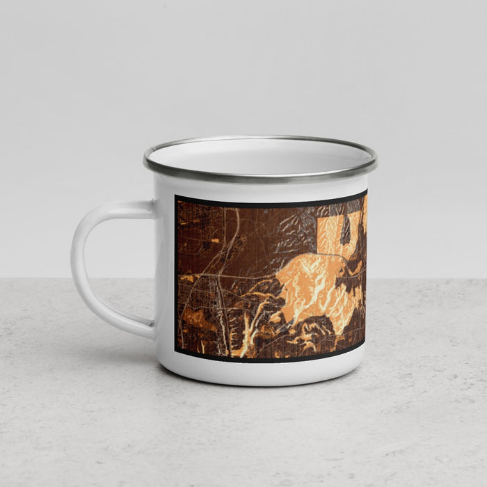 Left View Custom Santee California Map Enamel Mug in Ember