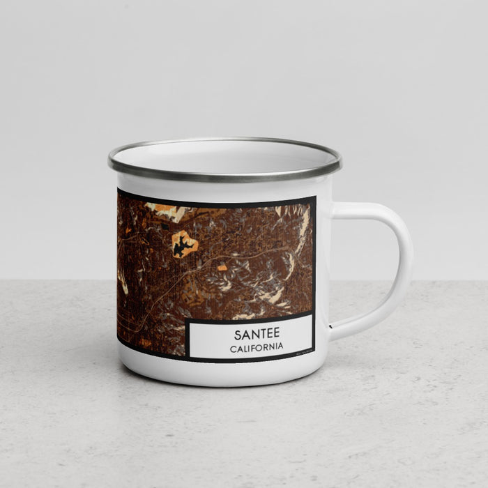 Right View Custom Santee California Map Enamel Mug in Ember