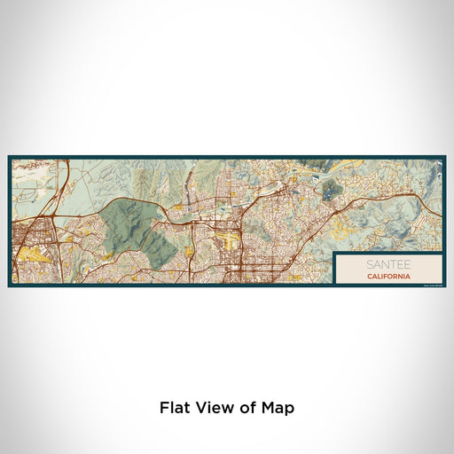 Flat View of Map Custom Santee California Map Enamel Mug in Woodblock
