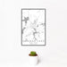 12x18 Saranac Lake New York Map Print Portrait Orientation in Classic Style With Small Cactus Plant in White Planter