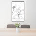 24x36 Saranac Lake New York Map Print Portrait Orientation in Classic Style Behind 2 Chairs Table and Potted Plant