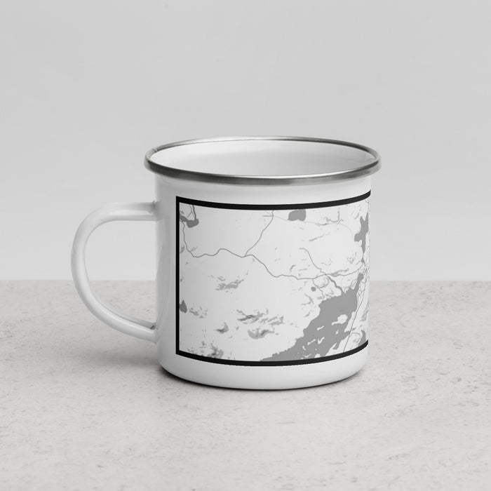 Left View Custom Saranac Lake New York Map Enamel Mug in Classic