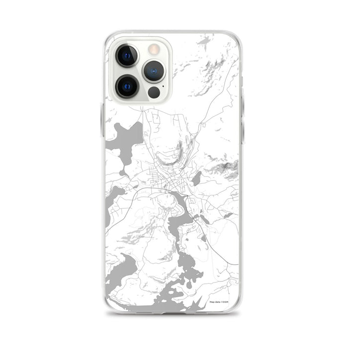Custom iPhone 12 Pro Max Saranac Lake New York Map Phone Case in Classic