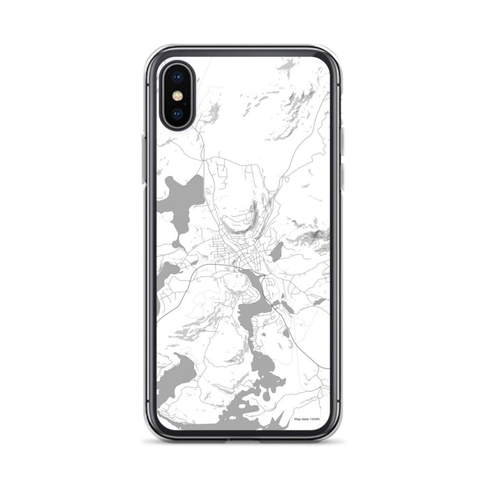 Custom iPhone X/XS Saranac Lake New York Map Phone Case in Classic