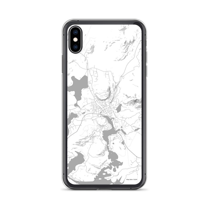 Custom iPhone XS Max Saranac Lake New York Map Phone Case in Classic