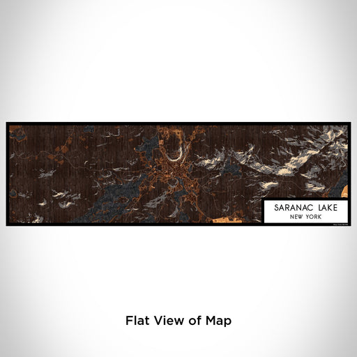 Flat View of Map Custom Saranac Lake New York Map Enamel Mug in Ember