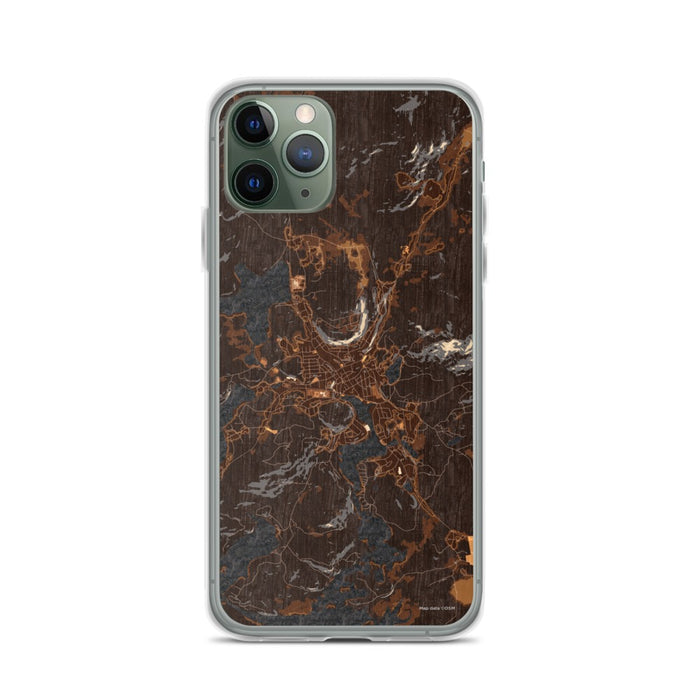 Custom iPhone 11 Pro Saranac Lake New York Map Phone Case in Ember