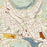 Saranac Lake New York Map Print in Woodblock Style Zoomed In Close Up Showing Details