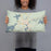 Person holding 20x12 Custom Saranac Lake New York Map Throw Pillow in Woodblock