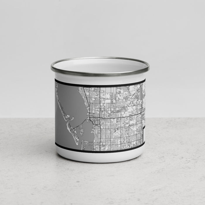 Front View Custom Sarasota Florida Map Enamel Mug in Classic