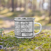 Right View Custom Sarasota Florida Map Enamel Mug in Classic on Grass With Trees in Background