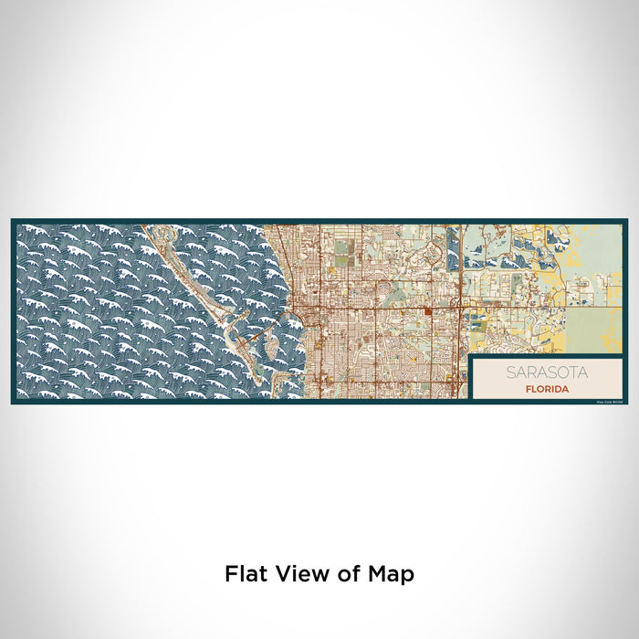 Flat View of Map Custom Sarasota Florida Map Enamel Mug in Woodblock