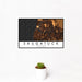 12x18 Saugatuck Michigan Map Print Landscape Orientation in Ember Style With Small Cactus Plant in White Planter