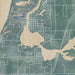 Saugatuck Michigan Map Print in Afternoon Style Zoomed In Close Up Showing Details