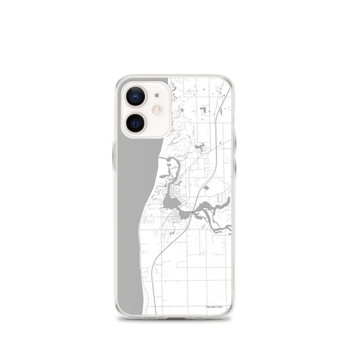 Custom iPhone 12 mini Saugatuck Michigan Map Phone Case in Classic