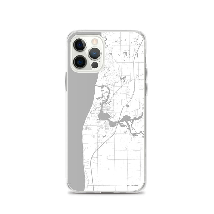Custom iPhone 12 Pro Saugatuck Michigan Map Phone Case in Classic