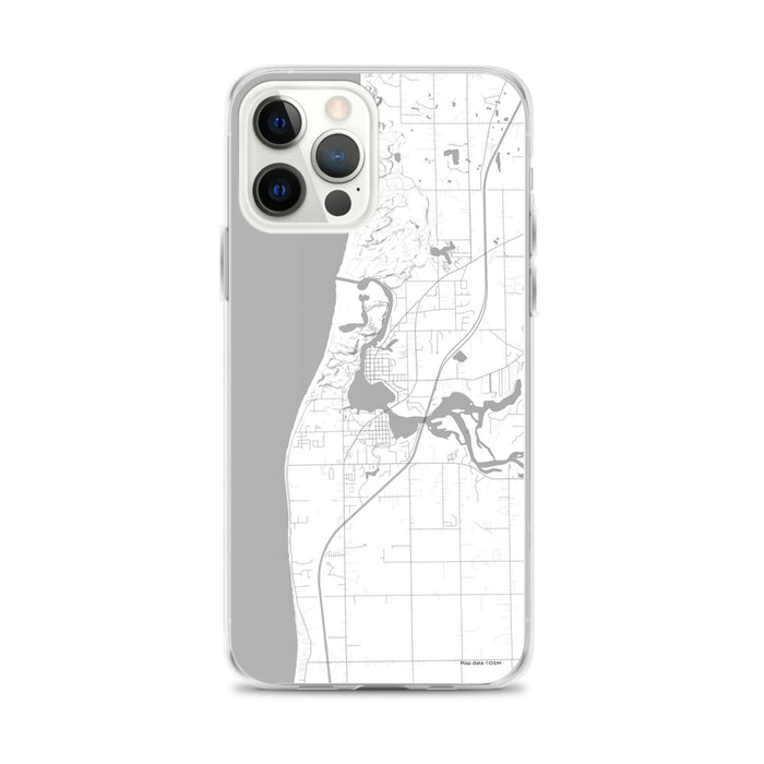 Custom iPhone 12 Pro Max Saugatuck Michigan Map Phone Case in Classic
