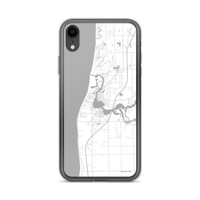 Custom iPhone XR Saugatuck Michigan Map Phone Case in Classic