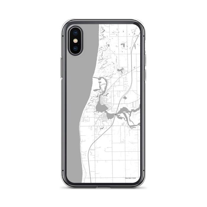 Custom iPhone X/XS Saugatuck Michigan Map Phone Case in Classic