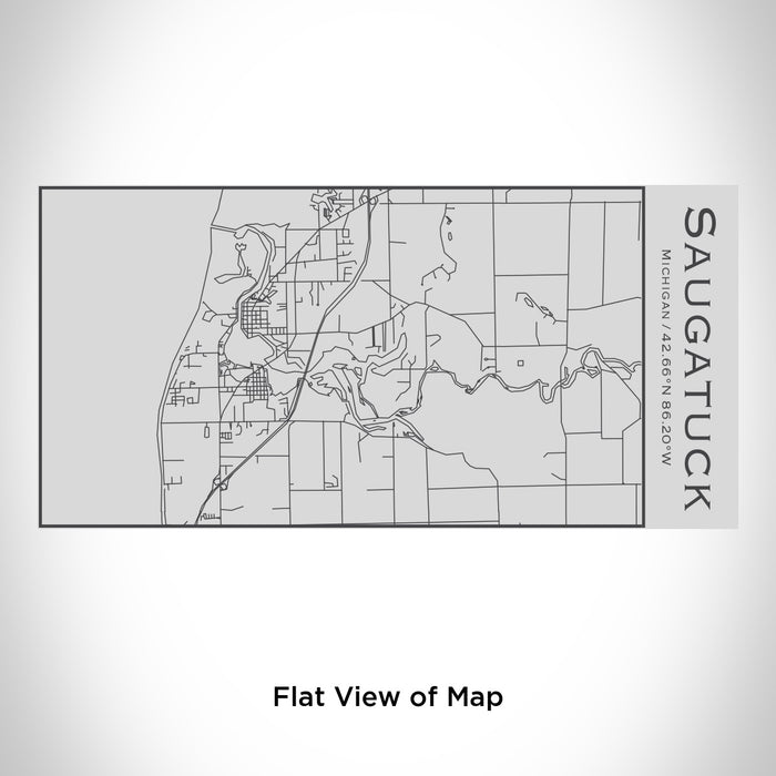 Rendered View of Saugatuck Michigan Map Engraving on 17oz Stainless Steel Insulated Cola Bottle