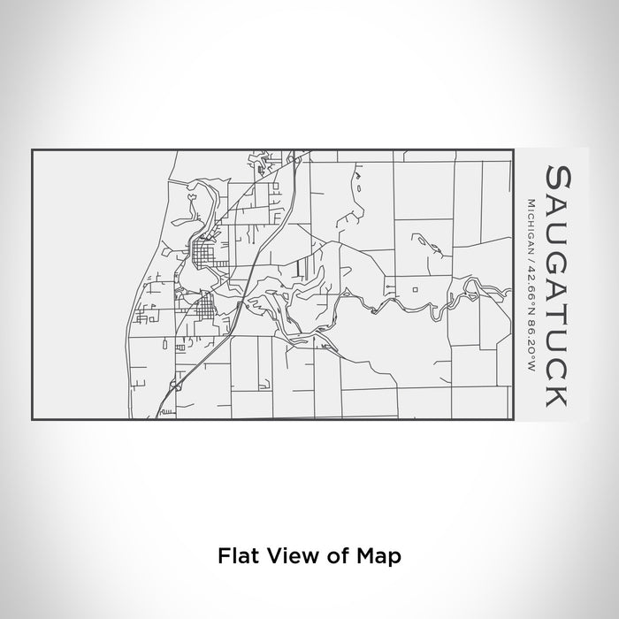Rendered View of Saugatuck Michigan Map Engraving on 17oz Stainless Steel Insulated Cola Bottle in White