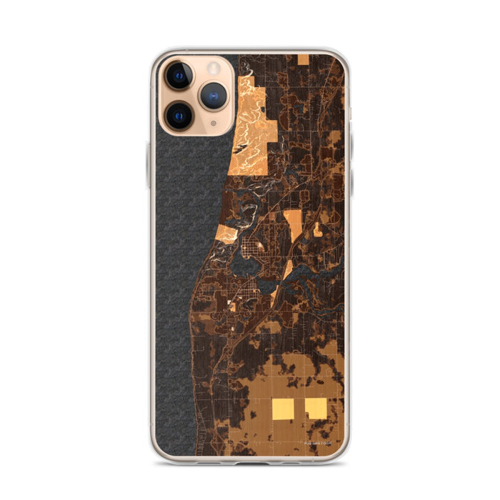 Custom iPhone 11 Pro Max Saugatuck Michigan Map Phone Case in Ember
