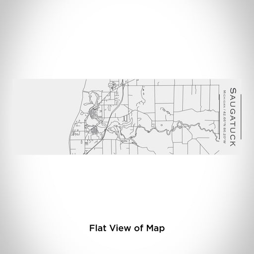 Rendered View of Saugatuck Michigan Map Engraving on 10oz Stainless Steel Insulated Cup with Sliding Lid in White